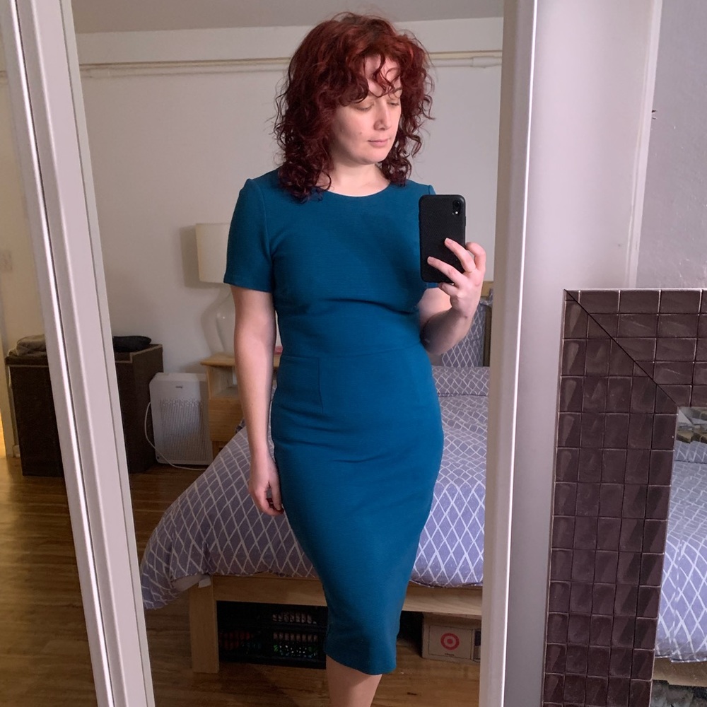 Boden pencil dress in teal size 8R